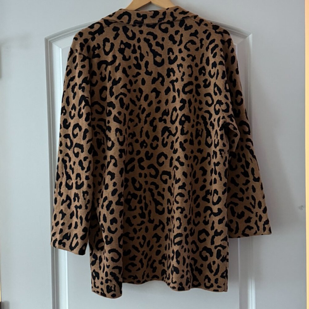 Jcrew "Sophie" Leopard Open-front Sweater-Blazer,… - image 3
